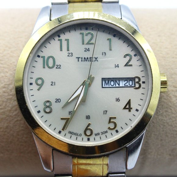 Timex Accessories Vintage Timex Indiglo Watch Unisex Gold Silver